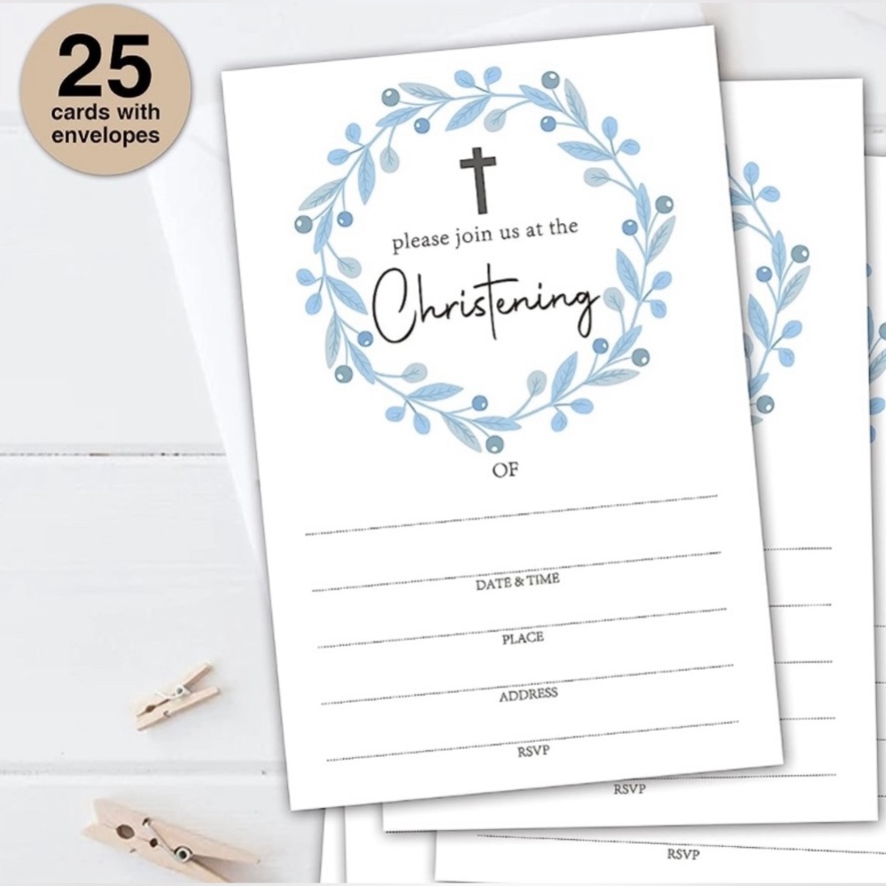 🆕 Invitations, Christening, Baptism, First Holy Communion, Baby Dedication, 25